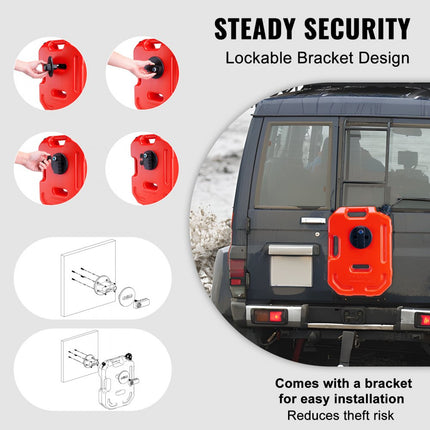 VEVOR-benzinekan, brandstoftank van 2,64 gallon/10 liter met uitloop en afsluitbare houder, benzineopslagcontainer, automatische uitschakelfunctie en instelbaar debiet, compatibel