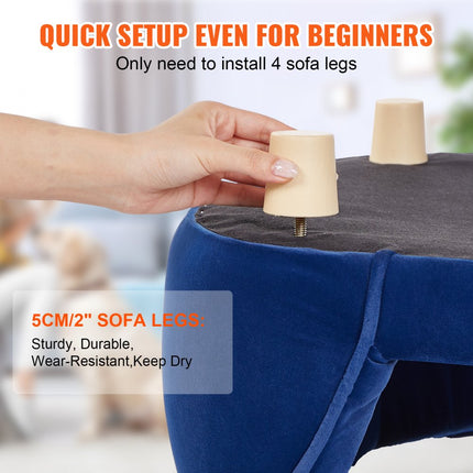 VEVOR hondenbank, hondenbank voor middelgrote honden en katten, zachte fluwelen hondenslaapbank, 37 kg zware kattenbank, hondenbed, huisdierbed donkerblauw