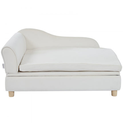 VEVOR Hondenbank, hondenbank voor grote honden en katten, zachte fluwelen hondenslaapbank, 50 kg zware kattenbank, hondenbed, huisdierbed, wit