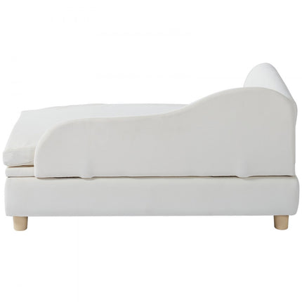 VEVOR Hondenbank, hondenbank voor grote honden en katten, zachte fluwelen hondenslaapbank, 50 kg zware kattenbank, hondenbed, huisdierbed, wit