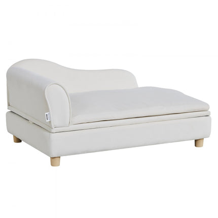 VEVOR Hondenbank, hondenbank voor grote honden en katten, zachte fluwelen hondenslaapbank, 50 kg zware kattenbank, hondenbed, huisdierbed, wit