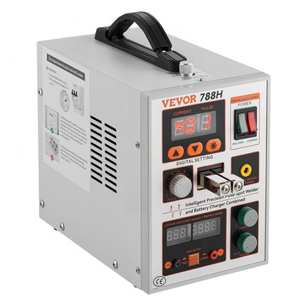VEVOR draadloze puntlasmachine, 788H pulspuntlasmachine en batterijlader, draagbare krachtige draadloze lasmachine met 2 lasmodi en LED-verlichting voor 0,15 mm puur nikkel, 18650 14500 batterij