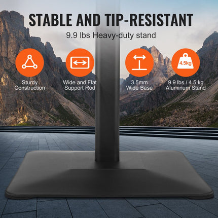 VEVOR informatiestandaard met metalen voet 279 x 216 mm informatiestandaard verstelbare kijkhoek via draaiknop posterstandaard, robuuste vloerstaande bordhouderstandaard voor displays, reclame