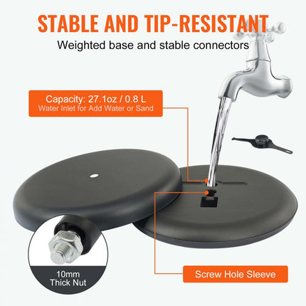 VEVOR Informatiestandaard 420 x 297 mm verticaal en horizontaal verstelbare posterstandaard, robuuste vloerstaande bordhouder met ronde voet voor displays, reclame en buitengebruik zwart