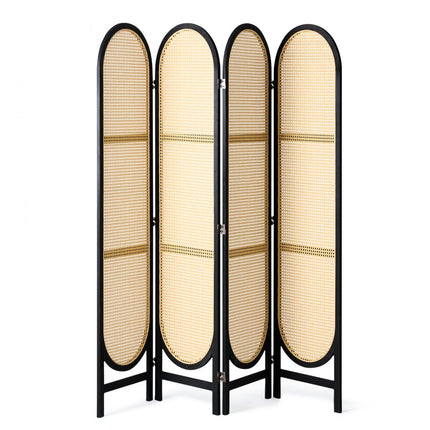 VEVOR scheidingswand privacyscherm 4 panelen handgeweven opvouwbaar rotan