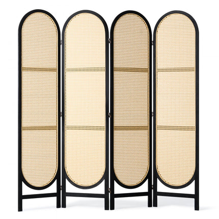 VEVOR scheidingswand privacyscherm 4 panelen handgeweven opvouwbaar rotan