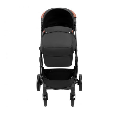 VEVOR standaard kinderwagen babybuggy met reiswieg verstelbare rugleuning met 3e versnelling en opklapbare en omkeerbare stoel pasgeboren buggy van koolstofstaal met beenafdekking en net zwart