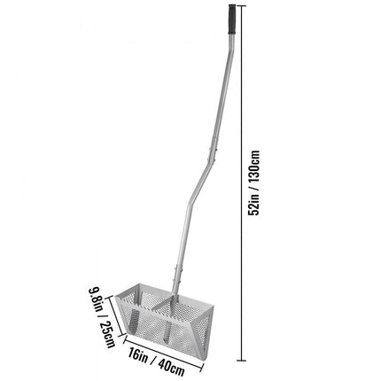 VEVOR Zand Hark 130x40x25cm Onkruidhark Strand Hark Algen Aluminium Roestvrij Staal Zwembad Hark Onkruidverzamelaar Zeef Waterplanten Puin Dode Bladeren voor Het Schoonmaken Van Meervijver Zwembad