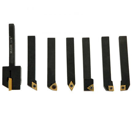 Draaigereedschapset met draaiwisselplaten Draaigereedschap draaiwisselplaten 1/4 inch 7 stuks