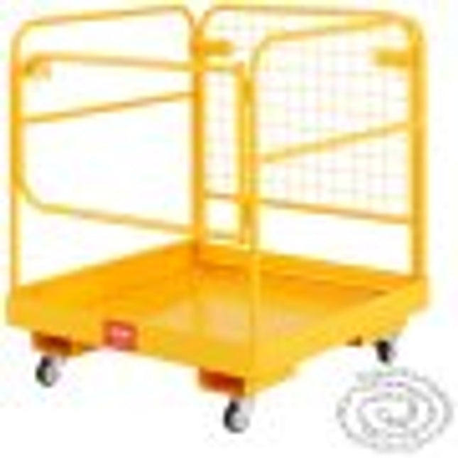 VEVOR werkplatform 92x92cm werkmand gemaakt van Q235B veiligheidsmand Laadvermogen tot 544kg heftruckplatform voor 1-2 personen heftruck opklapbaar werkplatform voor veilig werken op hoogte