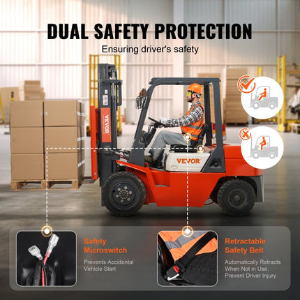 VEVOR Tractorstoel 530 x 520 x 455 mm, 160-340 mm Tractorstoel, Universele Tractorstoel, Tractorstoel Tractorstoel, Heftruck PVC 12,9 kg voor de meeste mechanische stoelen zoals vorkheftrucks