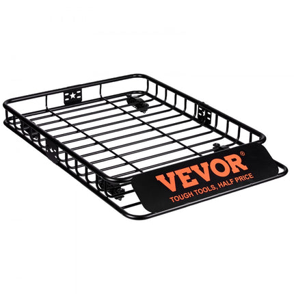 VEVOR imperiaalmand autodakmand universeel 1175 x 915 x 114 mm, imperiaalkuip 90 kg draagvermogen relingdrager vrachtbagagedrager zwart voor kamperen, barbecues, autoritten etc.