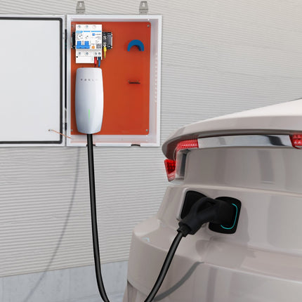 VEVOR Tesla laadstationbox 70x50x25cm buitenkabelbox oplaadbox kabelorganizer IP32 waterdicht stofdicht cool roll staal elektrische behuizing voor Tesla-wandconnector