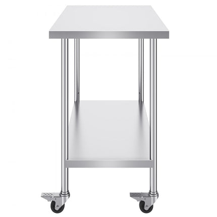 VEVOR RVS Werktafel Commerciële Voorbereidingstafel 610x1219mm Zilver