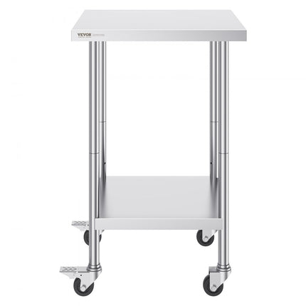 VEVOR werktafel keukentafel voorbereidingstafel oprolbaar commercieel 610x610mm