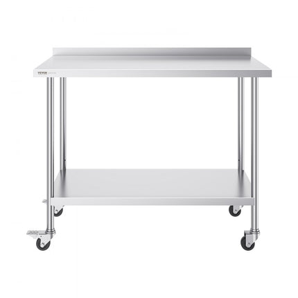 VEVOR roestvrijstalen werktafel commerciële voorbereidingstafel 610x1219 mm oprolbaar