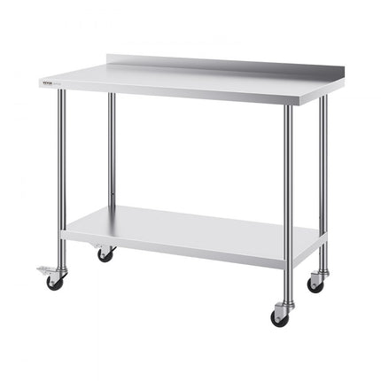VEVOR roestvrijstalen werktafel commerciële voorbereidingstafel 610x1219 mm oprolbaar