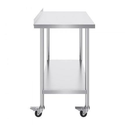 VEVOR roestvrijstalen werktafel commerciële voorbereidingstafel 610x1219 mm oprolbaar