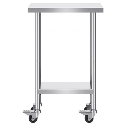 VEVOR RVS werktafel Commerciële voorbereidingstafel 61x35cm Oprolbaar