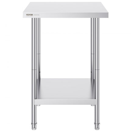 VEVOR voorbereidingstafel RVS werktafel 610x610mm keukentafel commercieel