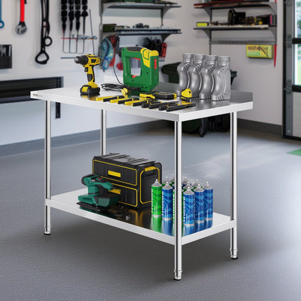 VEVOR roestvrijstalen werktafel keukenwerktafel 610x1219x914mm restaurant hotel