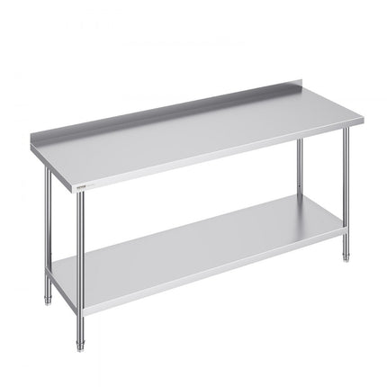 VEVOR RVS werktafel commerciële keukentafel 610x1829x914mm zilver