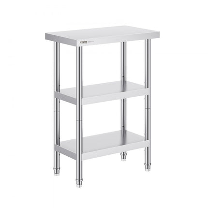 VEVOR Werktafel Keukentafel Voorbereidingstafel Commercieel 356x610mm Triple