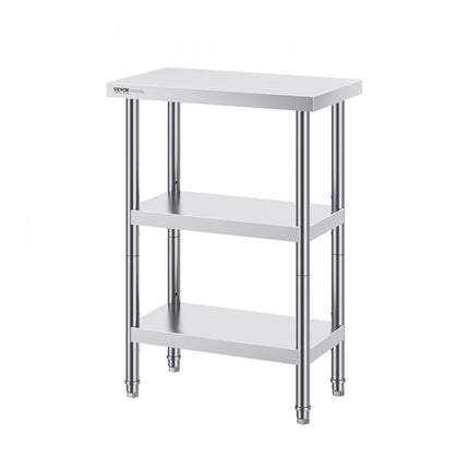 VEVOR Werktafel Keukentafel Voorbereidingstafel Commercieel 356x610mm Triple