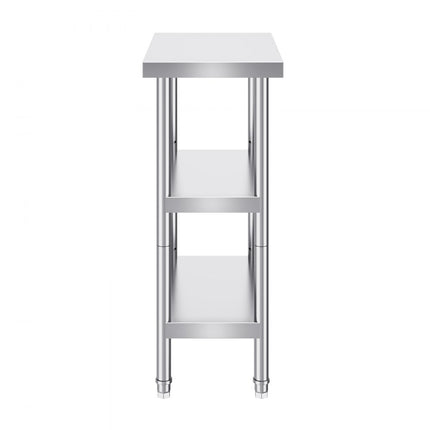 VEVOR Werktafel Keukentafel Voorbereidingstafel Commercieel 356x610mm Triple