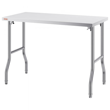 VEVOR Rvs Tafel Werktafel Keukentafel Zilver Roestvrij Stalen Werktafel 1220 x 610 x 850 mm Commerciële Werktafel Gebruikt in de Gezinskeuken Garage