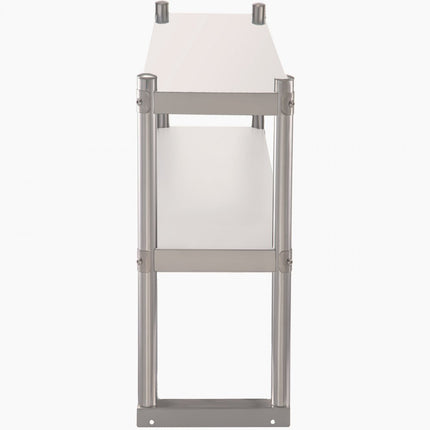 VEVOR dubbele bovenplank, dubbele laag roestvrijstalen bovenplank, 915 x 300 mm, dubbeldeks bovenplank, in hoogte verstelbare bovenplank voor voorbereidings- en werktafels in keuken, restaurant, enz.