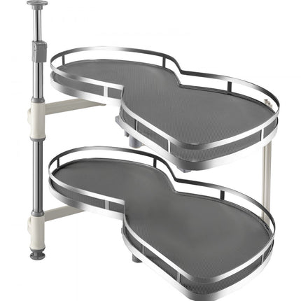 VEVOR Gootsteenkastrek Keukenkast Kruidenrek Uitschuifbaar 2 lagen voor 36 inch kast, 15 kg per laag Laadvermogen Koolstofstalen kruidenrek voor hoekkasten met opening links