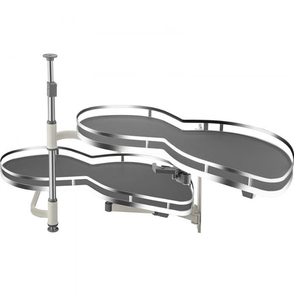 VEVOR Gootsteenkastrek Keukenkast Kruidenrek Uitschuifbaar 2 lagen voor 36 inch kast, 15 kg per laag Laadvermogen Koolstofstalen kruidenrek voor hoekkasten met opening links