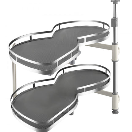 VEVOR keukenkast kruidenrek uitschuifbaar 2 niveaus voor 36 inch kast, 15 kg per laag draagvermogen kruidenrek van koolstofstaal voor hoekkasten met opening naar rechts