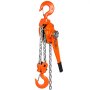 VEVOR rateltakel staal 6T laadvermogen katroltakel 2,8 m hefhoogte hefboomtakel Ф10x30 mm kettingtakel maat 340N tractie Heavy-duty dubbele palrem ratel kettingtakel