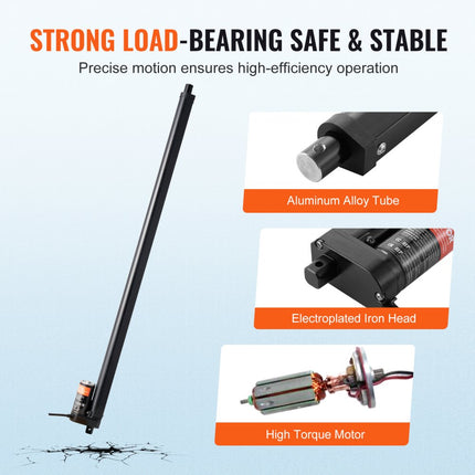 VEVOR 1000N Lineaire actuator DC 12V Lineaire aandrijving IP54 Elektrische lineaire motor 500 mm Slaglengte Geluidsniveau ≤ 50 dB Elektrische deuropener 14 mm/s Rijsnelheid Lineaire technologie Aanpassing Aandrijving
