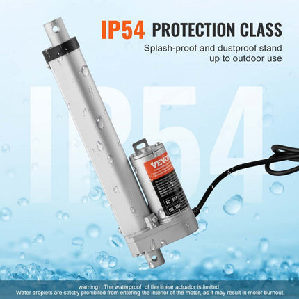 VEVOR 1000N Lineaire actuator DC 12V Lineaire aandrijving IP54 Elektrische lineaire motor 150 mm Slaglengte Geluidsniveau ≤50 dB Elektrische deuropener 14 mm/s Rijsnelheid Lineaire technologie Aanpassing Aandrijving