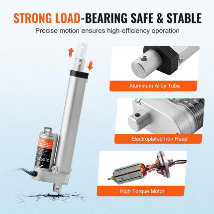 VEVOR 1000N Lineaire actuator DC 12V Lineaire aandrijving IP54 Elektrische lineaire motor 150 mm Slaglengte Geluidsniveau ≤50 dB Elektrische deuropener 14 mm/s Rijsnelheid Lineaire technologie Aanpassing Aandrijving