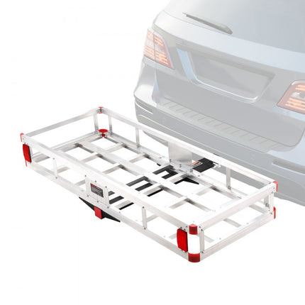 VEVOR 1250 x 568 x 180 mm bagagerek met trekhaak, wilddrager, bagagedrager, laadvermogen 226,8 kg, gemonteerde bagagemand, roestvrij aluminium bagagerek, geschikt voor SUV's, vrachtwagens etc.