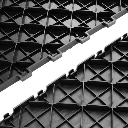 VEVOR garagevloerbeslag 305 x 305 x 13,4 mm set van 25 industriële vloer antislip dubbelzijdige structuur garagevloer voor garages kelders reparatiewerkplaatsen zwart