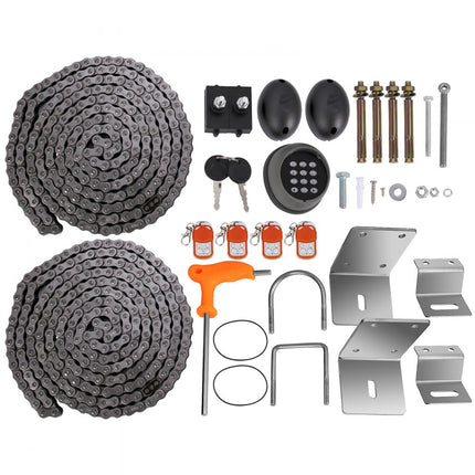 VEVOR automatische schuifpoortopener 1497kg, poortopeningsmotor met 2 afstandsbedieningen, opritrolpoort, afstandsbediening afstand 70m, schuifpoortdeuropener