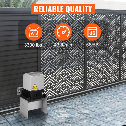 VEVOR automatische schuifdeuropener tandwielaandrijving 1500 kg infraroodsensor afstandsbediening bereik 70 m voor huispoort