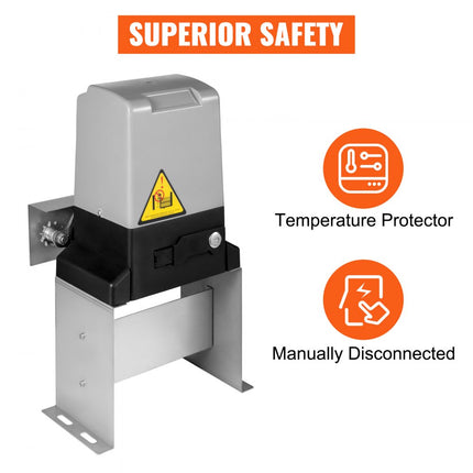 VEVOR automatische schuifdeuropener tandwielaandrijving 1500 kg infraroodsensor afstandsbediening bereik 70 m voor huispoort