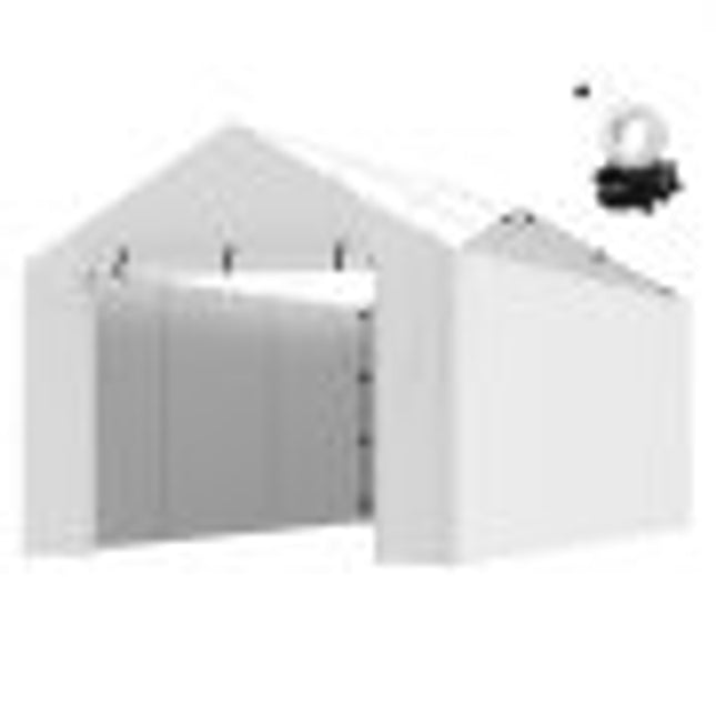 VEVOR Carport-garagetent 3 x 6 m, tentgarage, waterdicht en UV-beschermd, schuurauto, eenvoudige installatie met spanbanden, wit (bovenkant en frame niet inbegrepen)