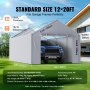 VEVOR carport garagetent zijwand 610 x 364 cm garagetent afdak zeildoek heavy duty waterdicht en UV-bestendig grijs (bovenkant en frame niet inbegrepen)