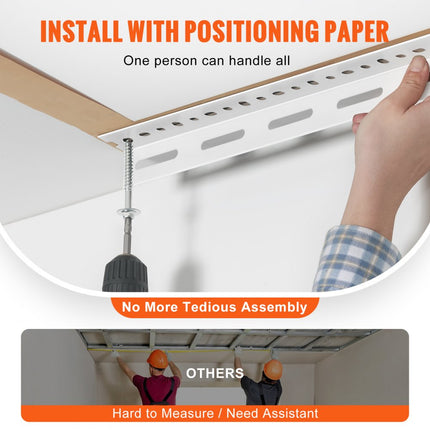 VEVOR 36" x 96" x 40" plafondplank, zware verstelbare koudgewalste stalen opbergplanken voor opslag en organisatie in de garage, 500 lb laadvermogen, 22"-40", wit