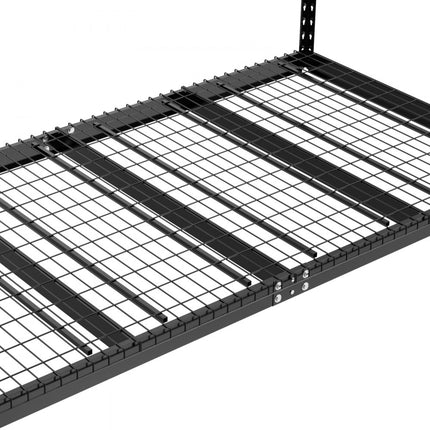 VEVOR plafondplank voor garage 121,9x243,8x101,6cm plafondplank voor garage verstelbare planken van koudgewalst staal voor garage opslagorganisatie 272kg draagvermogen 55,9-101,6cm zwart
