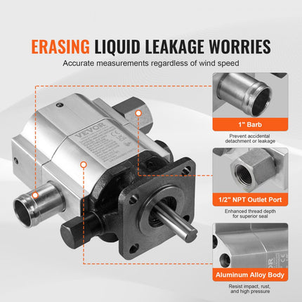 VEVOR hydraulische houtkloverpomp, 13 GPM, 2-traps 3000 PSI houtkloverpomp, 1" inlaat 1/2" NPT uitlaat 3600 RPM aluminium hydraulische tandwielpomp, voor kleine motorhoutklover, sneeuwploeg