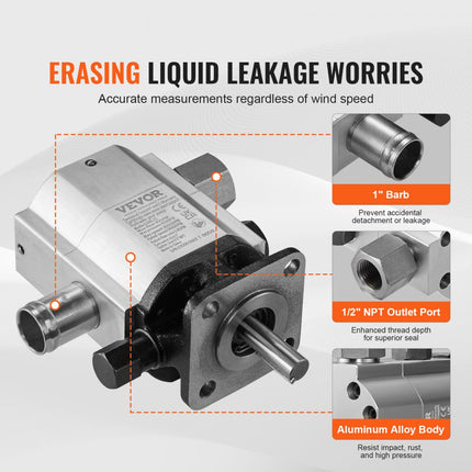 VEVOR hydraulische houtsplijterpompset, 16 GPM, 2-traps 4000 PSI aluminium hydraulische tandwielpomp, met klep 1" inlaat 1/2" NPT uitlaat 3600 RPM, voor kleine motorsteun houtsplijter