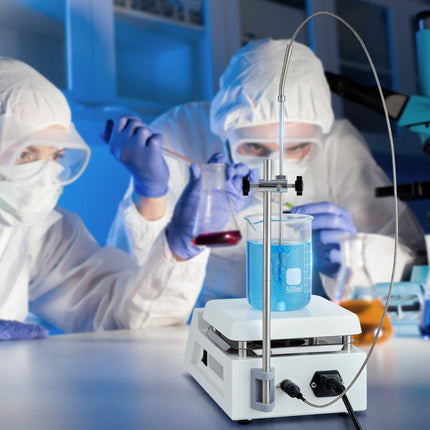 VEVOR magnetische roerder verwarmingsplaat, max. 300 ° C, 2000 RPM verwarmingsplaat met magneetroerder, 2000 ml verwarmingsplaatroerder met LED-scherm, steunstandaard en roerstaven, 500 W verwarmingsvermogen